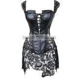 Instyles Plus Size Faux Leather Lace Venice Corset G-string Wet Look Clubwear Lingerie thumbnail-3