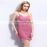2016 Lastest Women Dress for Sexy Spaghetti Strap V -plunge Neck ,grenadine Buttok Ladies Dress Oem Service thumbnail-1