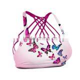 Butterfly Baby Pink Sports Fitness Bra thumbnail-1