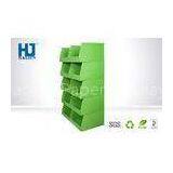 Eco - Friendly Green Cardboard Display Stand With Damp Proofing Wood Pallet