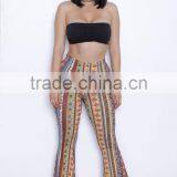 Brown Fancy Bell Bottomed Pants and Top Set /19 Color Xayn Tie Dye Wide Legging Flare Trousers and Top Two Piece Set