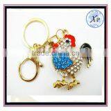 Hen Keychain Crystal Keyring Rhinestone Key Chain Ring Bag Pendant