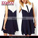 Summer Womens Chiffon Sleeveless Loose Shirt Collar Teenage Girls Dresses thumbnail-1