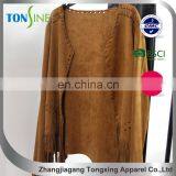 Long Sleeve Suede Fringed Jacket thumbnail-1