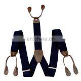 Stripe Color Braces Suspenders With Leather End Finish thumbnail-4