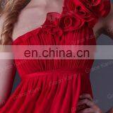 2015 Grace Karin Chiffon One Shoulder Short Red Bridesmaid Dress CL3476 thumbnail-4