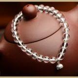 Natural White Crystal Bracelet 6mm Crystal Beads Bracelets Single Ring South Korea Fashion Women thumbnail-3