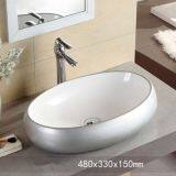 Bathroom ceramic new oval modern hand wash basin in factory price slivery counter luxury oval sink