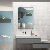 China Mirror Factory Modern Stainless Steel Frame Vanity Wall Mounted Rectangle Make up Mirror thumbnail-3