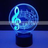 Romantic Acrylic Musical Note 7 Color Change Table Lamp 3D LED Night Lights Bedroom Decor Novelty Lustre Holiday Gift for Kids thumbnail-6