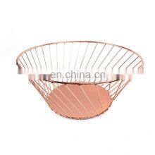 Countertop Fruits Bowl Food Holder Steel Mesh Rack Kitchen Drawer Gold Iron Baskets Metal Fruit Wire Basket thumbnail-1