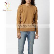 Fashionable Long Sleeve Crew Neck Cashmere Pullover Sweater for Ladies thumbnail-2