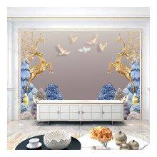 Forest Flower Designs Indoor Home Decor Wall Murals 4D 8D Wall Paper Murals Dropshipping thumbnail-5