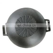 Big Size Camping Pot With Wood Lid Chinese Cast Iron Woks Pan thumbnail-4