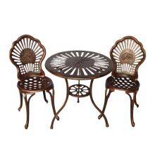 Garden Outdoor Round Table Cast Iron Aluminium Dining Coffee Tables Waterproof Sturdy Durable Balcony Patio Furniture Bistro Sets thumbnail-4