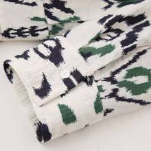 2025 New Fashion Lapel Long-Sleeve Single-Breasted Printed Waist-Hugging Mini Dress thumbnail-1