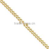 Men's Curb Link Gold Plated Stainless Steel 3MM Chain Necklace Jewelry