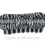 Hot~zebra Patterned Horse Face Brush With White Black Bristle for Cleaning thumbnail-1