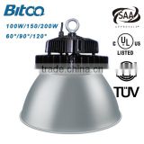 DLC SAA TUV CE MeanWell driver with Brigelux chip 150w led high bay light 5 years warranty ip65 industrial led high bay