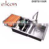Top Mount Double Bowl Customized Desig Handmade Stainless Steel Sink Kitchen thumbnail-1