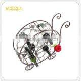 Decorative Metal Wine Rack Metal Bottle Wine Regal Antique Style Black thumbnail-3