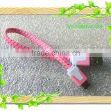 Hot-selling 20cm USB to Micro Flat Braid Cable With Multicolors
