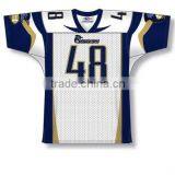 Polyester Spandex Custom Sublimated White/Black/Gold American Football Jersey/Shirt thumbnail-1