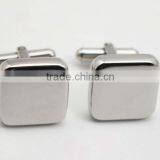 Silver Metal Thick Cufflinks Blanks Custom Square Cufflinks Engravable thumbnail-4