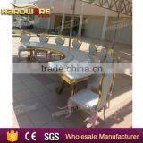 Dubai Banquet Stainless Steel Half Moon Mdf Top Wedding Dining Table Quality Choice thumbnail-5