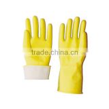 kitchen yellow flocklined household rubber gloves