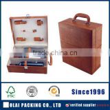 exquisite brown leather wine package with handle