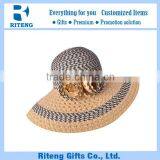 Women Summer Straw Wide Brim Beach Outdoor Sun Floppy Hat thumbnail-2