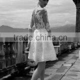 (MY16601) MARRY YOU Sexy Half Sleeve See Through Lace Bodice Short Wedding Dresses thumbnail-2