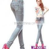 ladies jeans top design / silm fit jeans used look