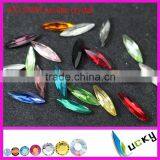 Top Quality Slim Long Horse Eye All Colors Available 4x15mm Crystal Navette Crystal Rhinestones Point Back Fancy Shape thumbnail-1