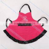 Eco-Friendly Cotton Embroidery Pink Kitchen Cooking Promotion Women's Apron thumbnail-1