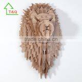 DIY Wooden Lion Trophy Animal Head 3D Wooden Animal Wall Decoration thumbnail-1