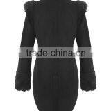 Black Womens Military Coat Jacket Black Tailcoat Gothic VTG Steampunk thumbnail-2