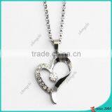18" White Diamond Heart Pendant Necklace thumbnail-6
