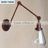 220V Iron Chrome Bar Dining Room Hotel Vintage Glass Wall Lamp Lighting thumbnail-5