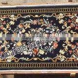 Marble Inlay Dining Table Top Pietra Dura Black Marble Table Top thumbnail-3