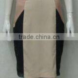 Pretty Steps Fashion High Quality Custom Print Cotton Chambray Combination Skirt Color Pencil Skirt Blocked thumbnail-1