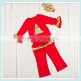 Christmas Tree Children Boutique Clothing Sets Girls Christmas Outfit Days Outfits Kids Clothes For Santa Sequin Gold Ruffles thumbnail-1