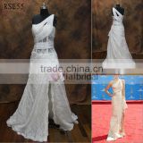 RSE55 One Shoulder Wraped Celebrity Red Carpet Dress Lace
