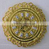 Luxury Gold Plated Wall Clock, French Louis XV Style Gilt Bronze Wall Hanging Clock thumbnail-2