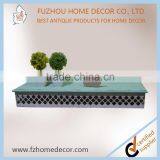 2017 Hot Sell Hollow Out Metal Wall Shelf With Wooden Board for Wall Decoration thumbnail-2