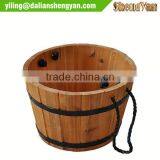 Round Wooden Planter/Wood Barrel Planter thumbnail-2