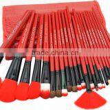 24 Red Makeup Brush Set Toiletry Crocodile Grain Colour Makeup Tools 24 Makeup Brush thumbnail-5