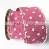 Linen Dots Christmas Ribbon Roll thumbnail-2