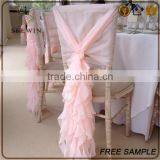 Fashionable Fancy Chaivari Lycra Curly Ruffles Chiffon Chair Sash Chair Hood for Banquet thumbnail-3